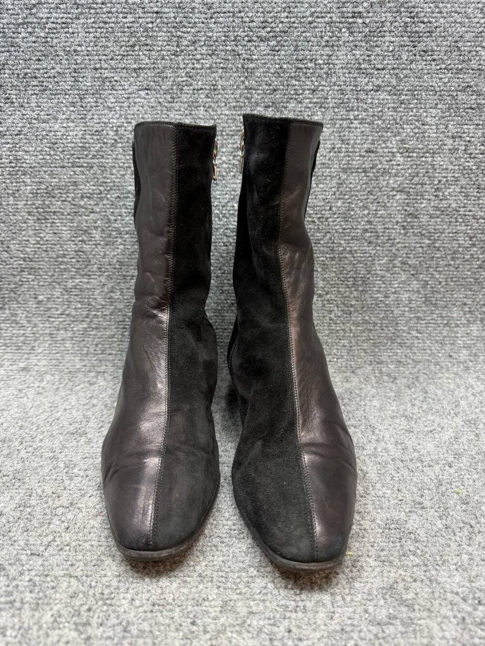 IILLGA Ankle Boots Black Fur Lined Zip Women US 8.5